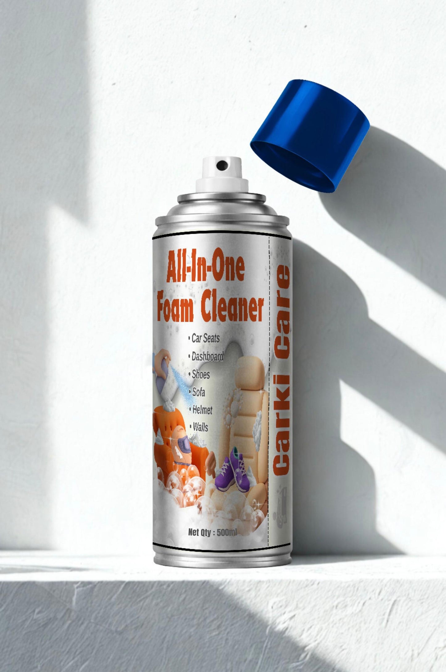 ALL-IN-ONE Foam Cleaner for Car Interior, Seats, Helmet, Shoes | Carki Care