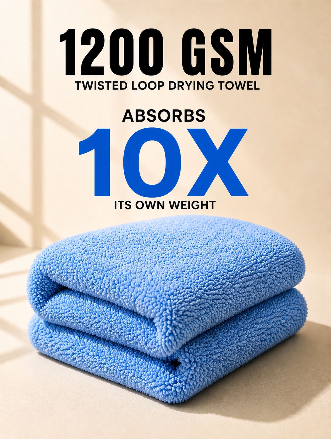 ALL-IN-ONE 1200 GSM Heavy Duty Drying Towel for Car, Kitchen, Bike & Home uses | Carki Care